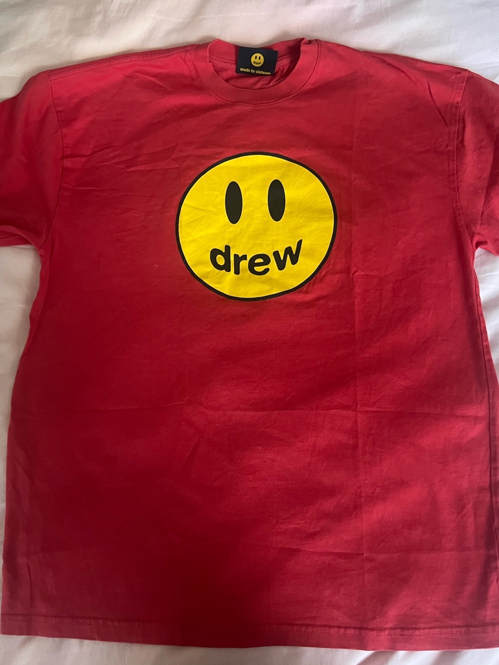 Men’s Drew House Red Smiley Face Graphic T-Shirt